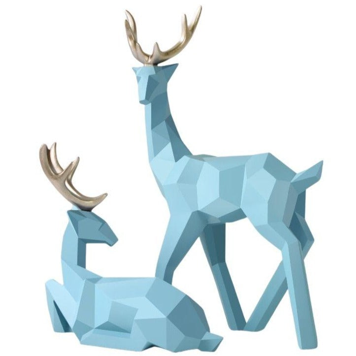 Blue Cerf Origami Statue