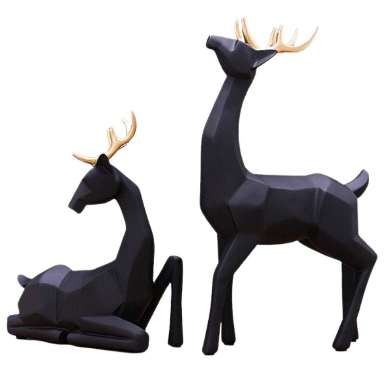 Origami Cerf Family Statue