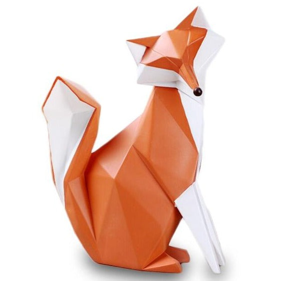 Origami Renard Statue Familie