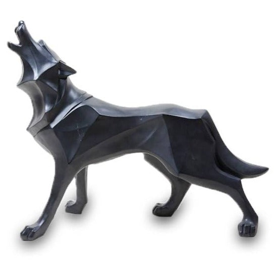 Solitaire Wolf Origami Statue