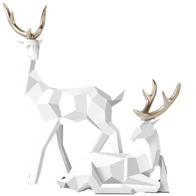 Weiße Cerf -Origami -Statue